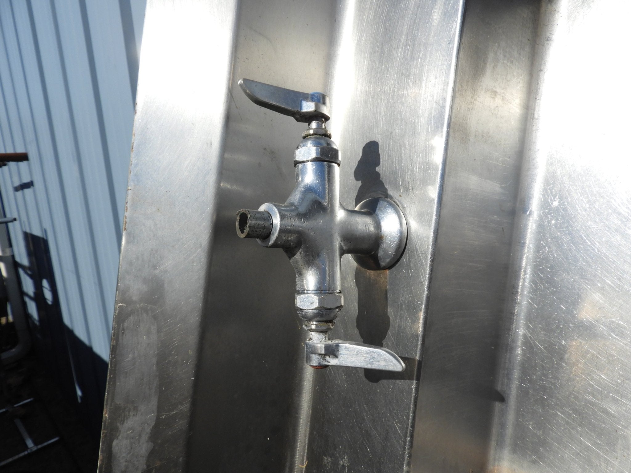 Used Stainless Steel Commercial L shaped Dish landing Sink - SS29 - Falcon Restaurant Supply - 3