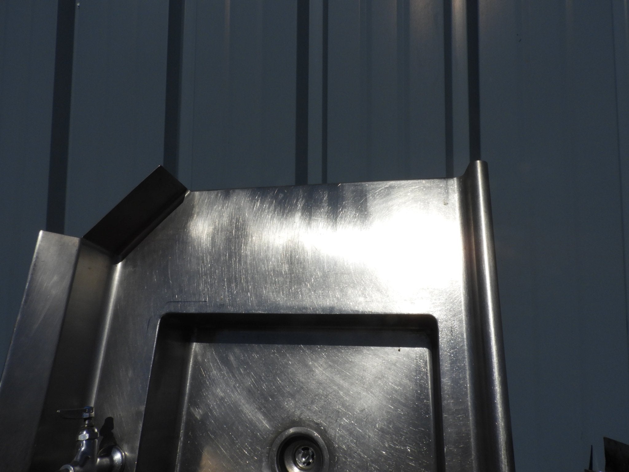 Used Stainless Steel Commercial L shaped Dish landing Sink - SS29 - Falcon Restaurant Supply - 4