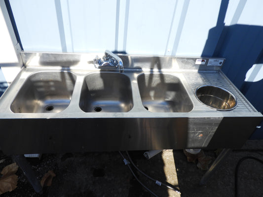 Used Krowne 18/433 Compartment Stainless Steel Commercial Sink - SS27