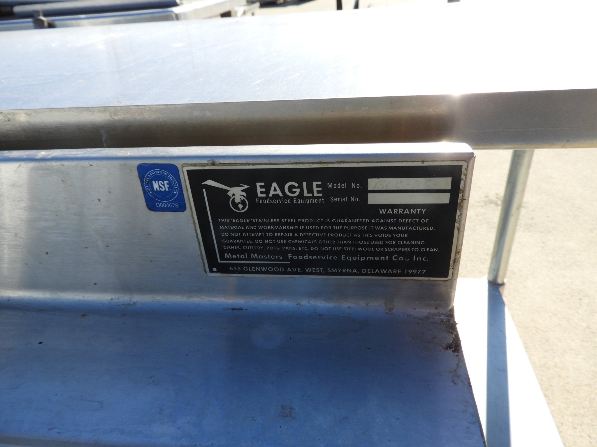 Used Eagle Under bar Stainless Steel Commercial 3 Compartment Sink - SS26 - Falcon Restaurant Supply - 3