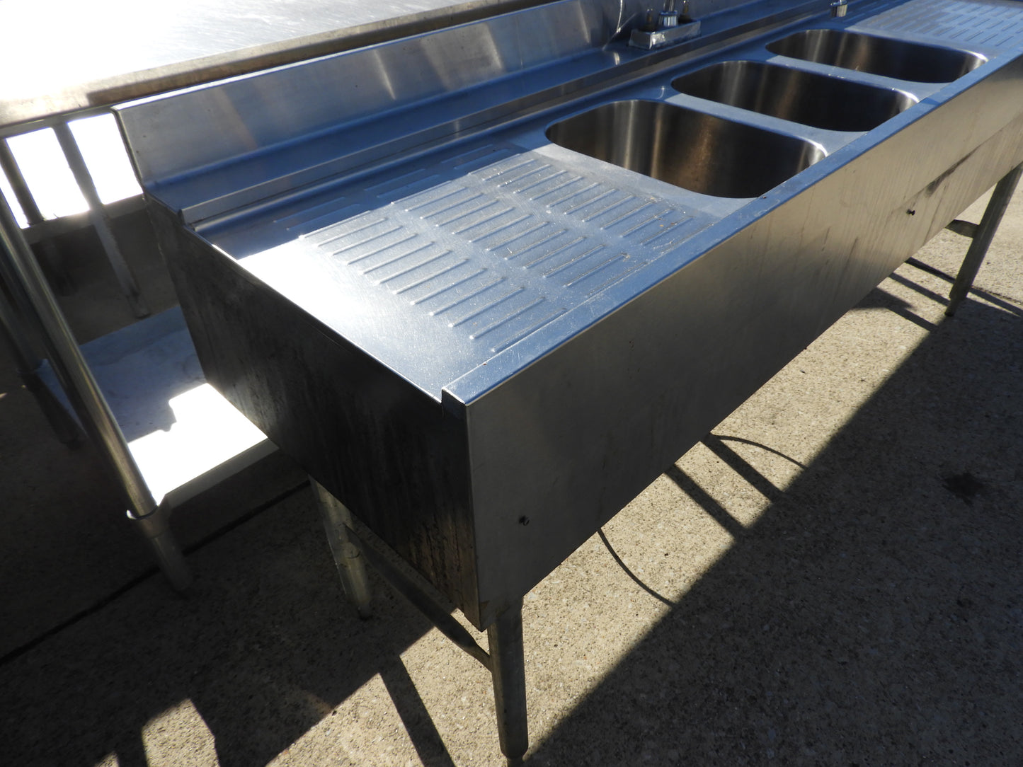 Used Eagle Under bar Stainless Steel Commercial 3 Compartment Sink - SS26