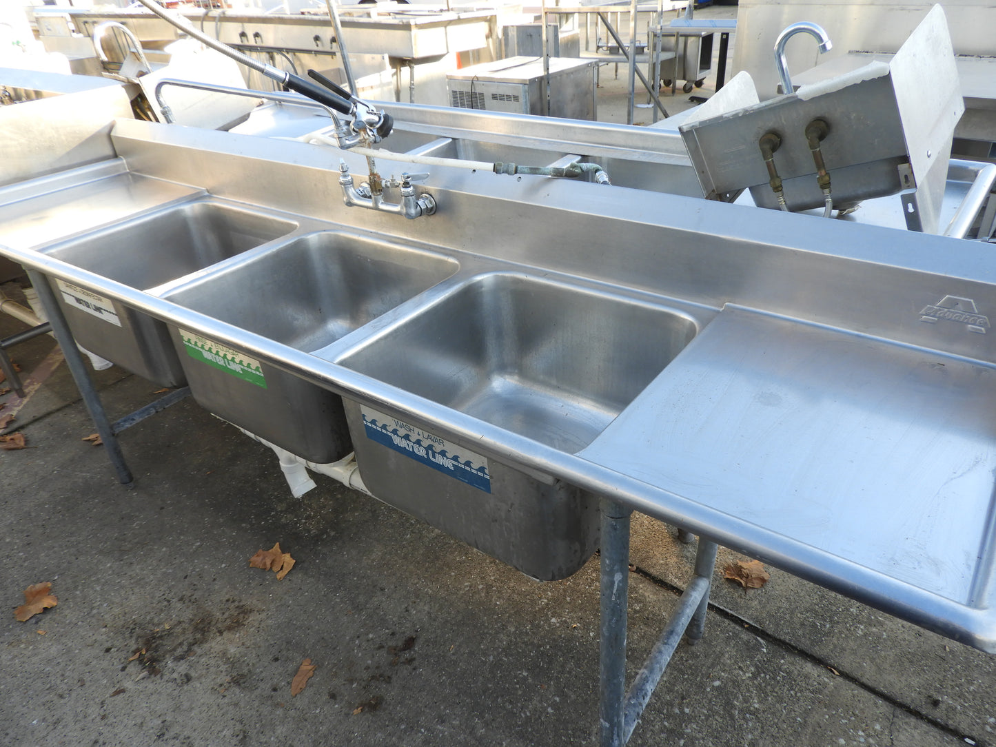 Advance Tabco 3 Compartment Stainless Steel Commercial Sink - SS24