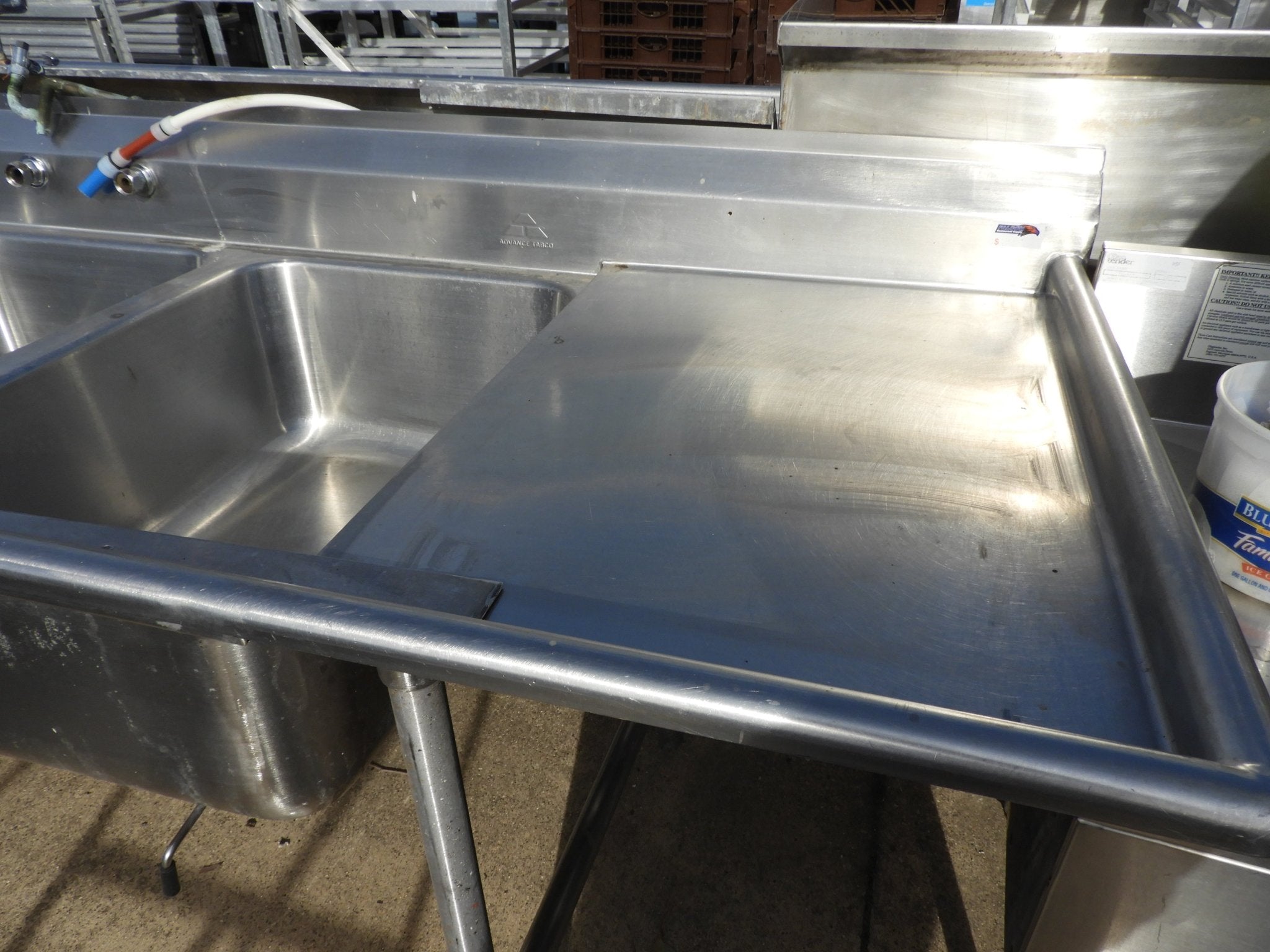 Used 3 Compartment Stainless Steel Commercial Sink with Twist Drains - SS20 - Falcon Restaurant Supply - 3