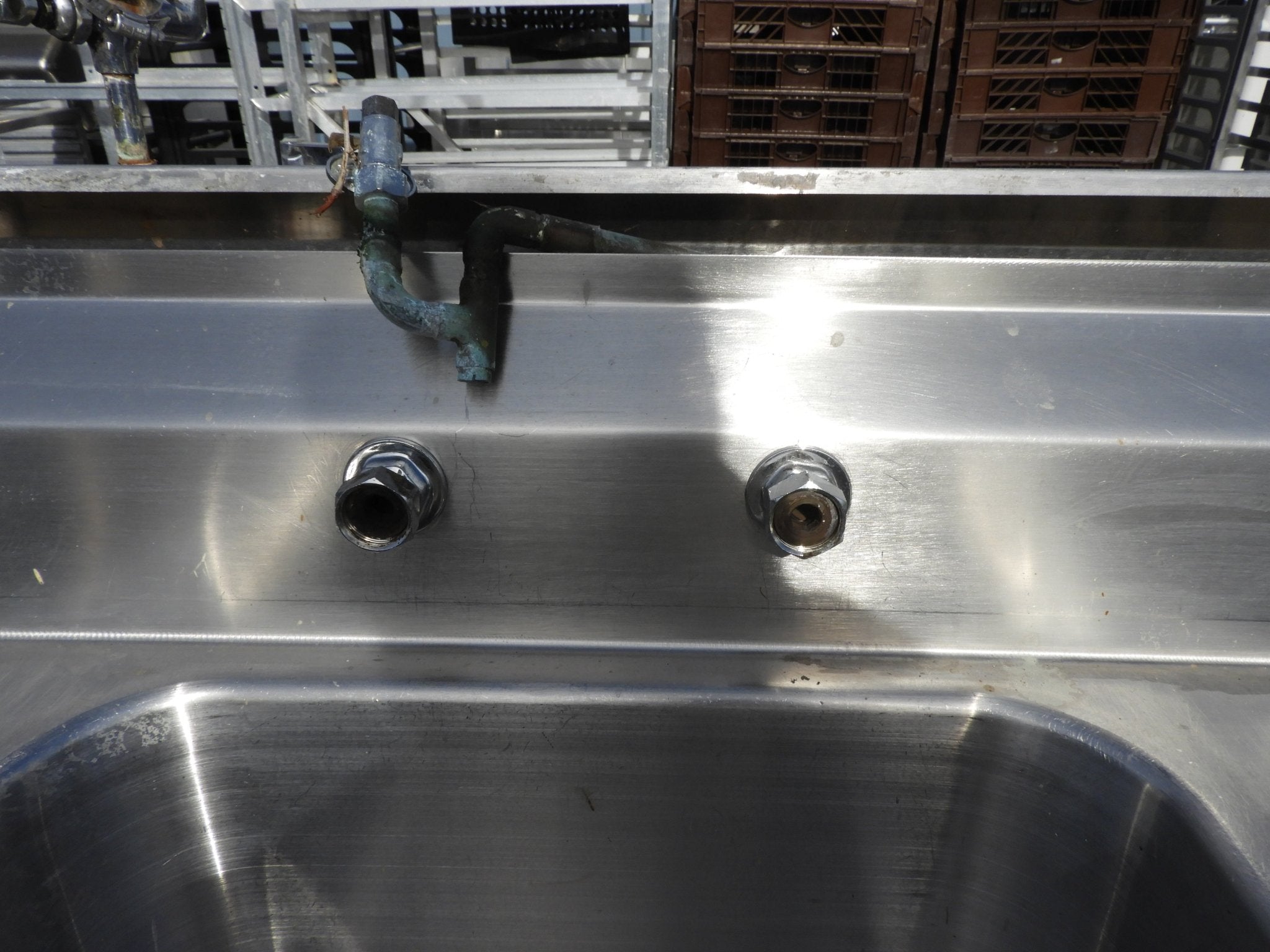 Used 3 Compartment Stainless Steel Commercial Sink with Twist Drains - SS20 - Falcon Restaurant Supply - 8
