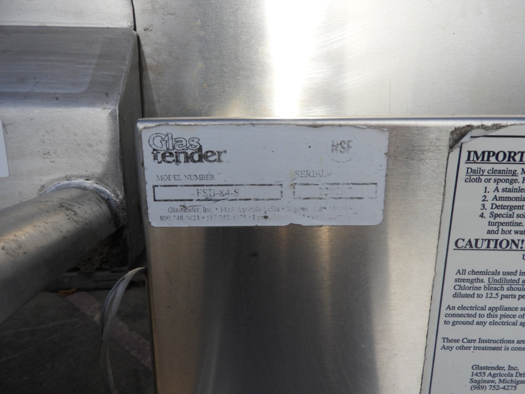 Used Glastender 4 Compartment Under Bar Stainless Steel Commercial sink 84"W X 24"D - SS19 - Falcon Restaurant Supply - 2