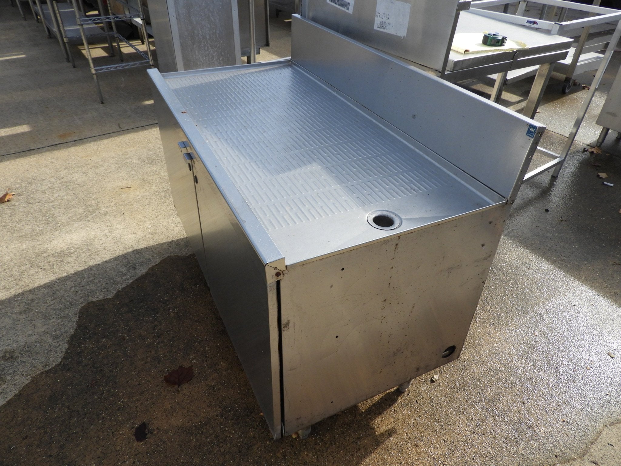 Used Stainless Steel Drain Board Under Counter Cabinet 48"x35"x24" - SS17 - Falcon Restaurant Supply - 3