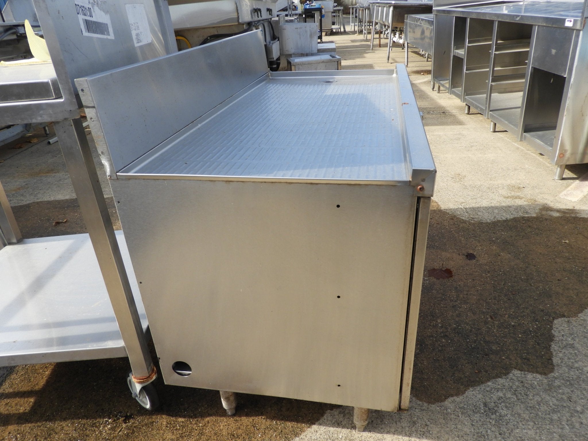 Used Stainless Steel Drain Board Under Counter Cabinet 48"x35"x24" - SS17 - Falcon Restaurant Supply - 5