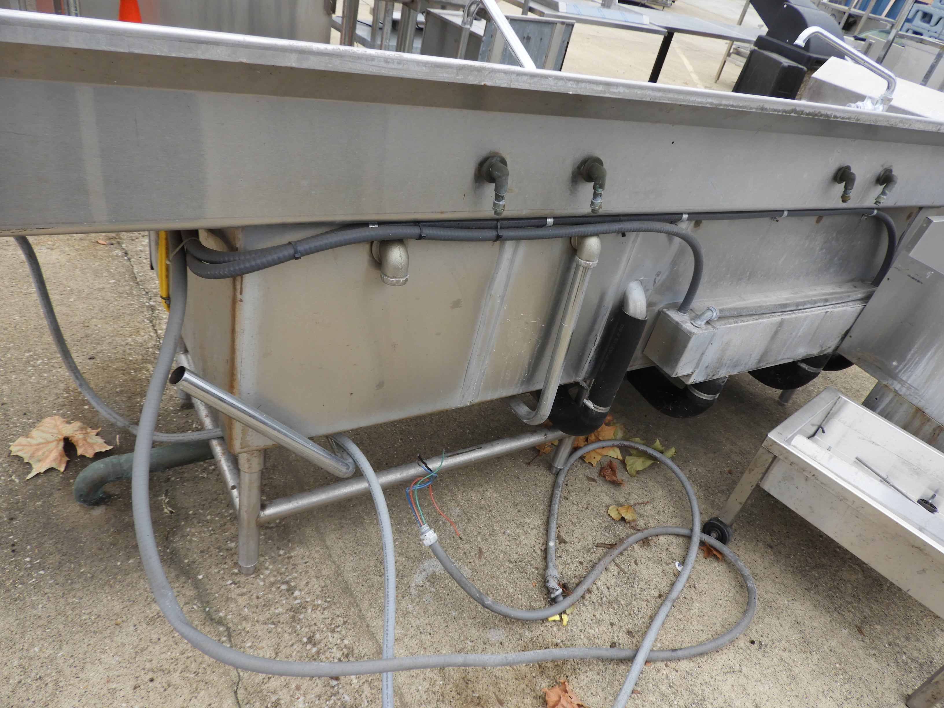 Used 3 Compartment Stainless Steel Commercial Sink with Twist Drains and X-Stream Wash - SS18