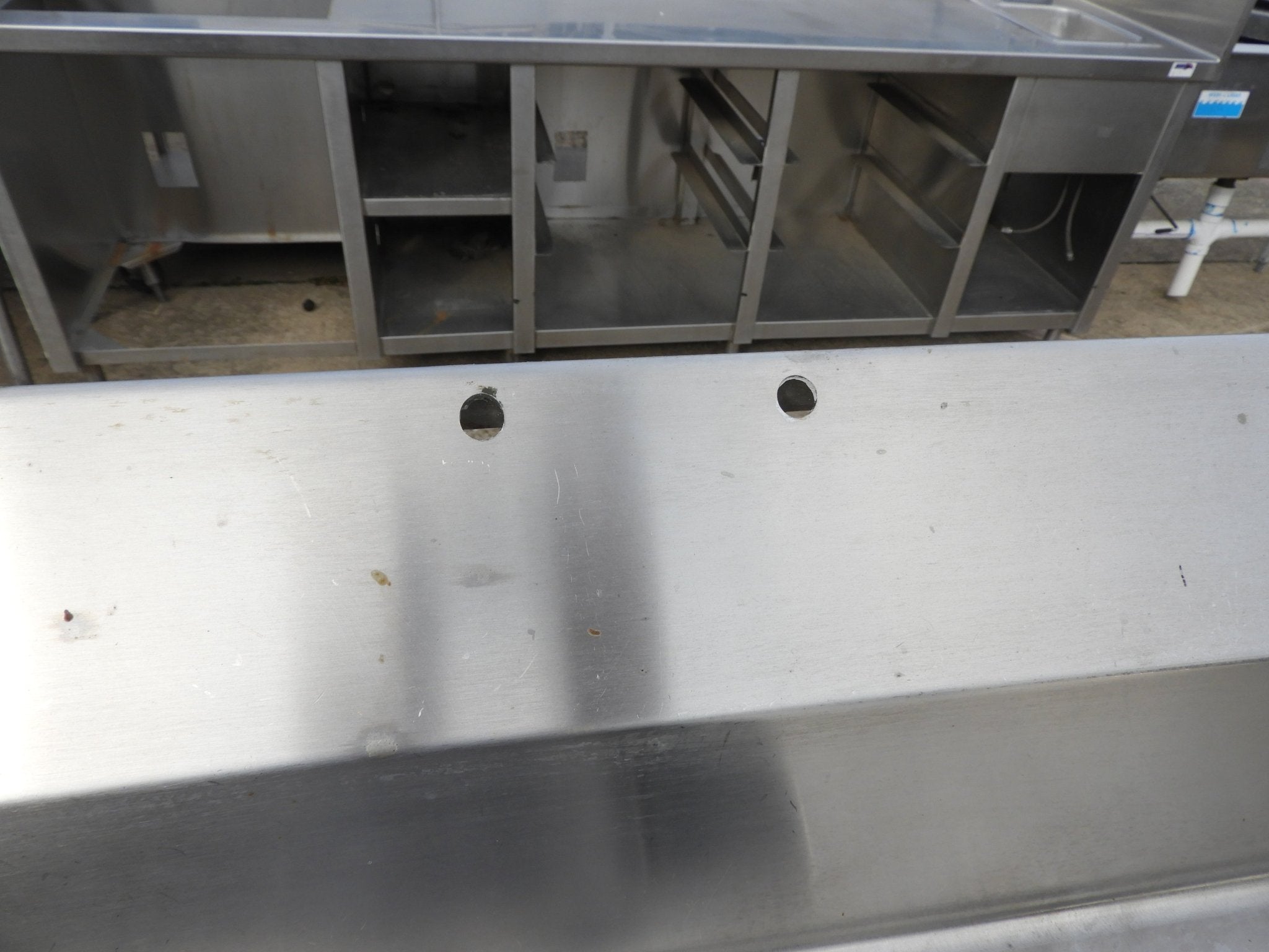 Used 3 Compartment Stainless Steel Commercial Sink with Twist Drains and X - Stream Wash - SS18 - Falcon Restaurant Supply - 9