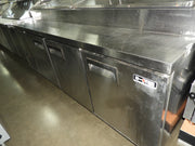 Used U-STAR 92" REFRIGERATED PIZZA PREP TABLE 3 DOOR USPZ-3D