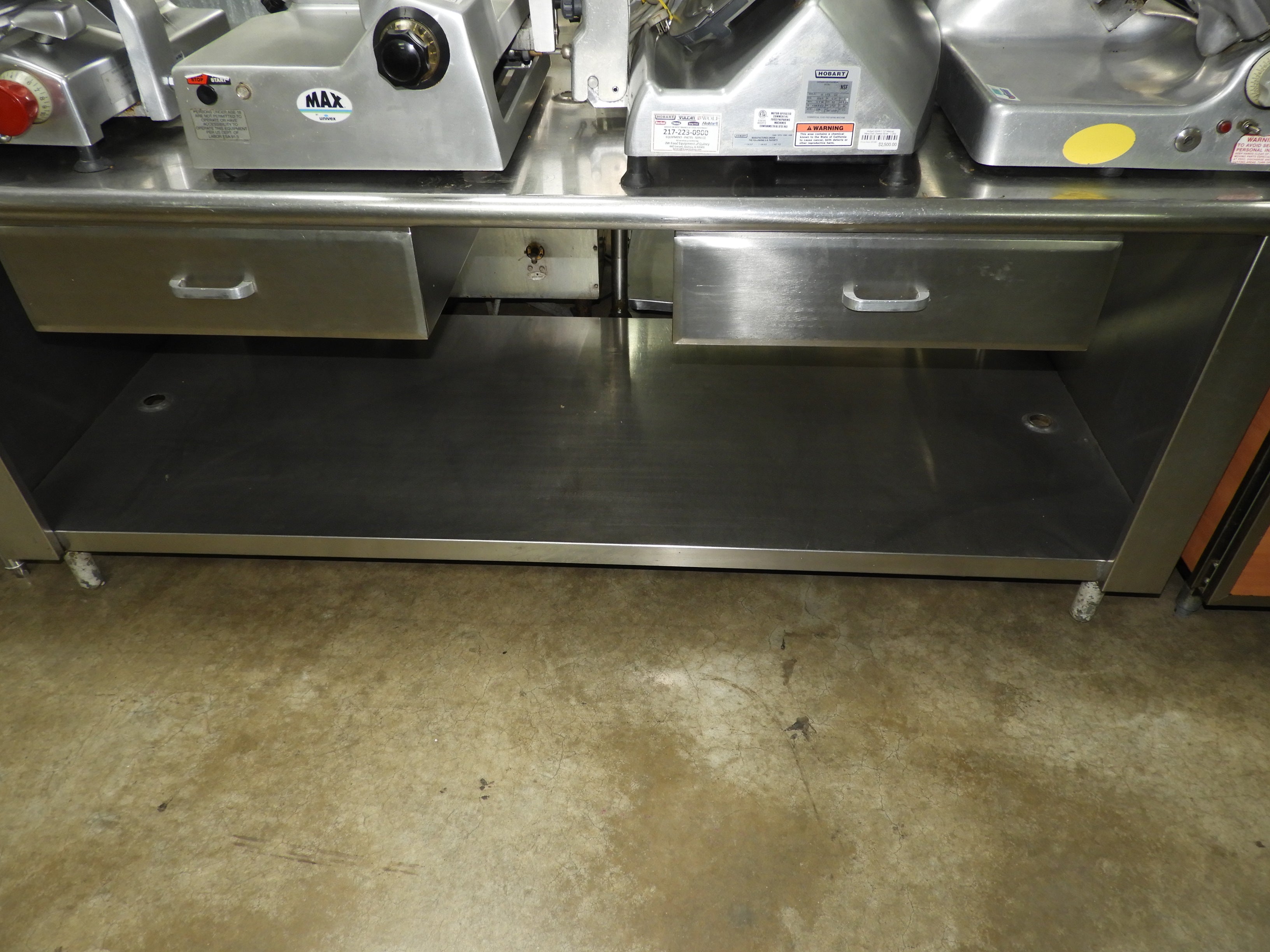 Used Commercial Stainless Steel Table with 2 Drawers