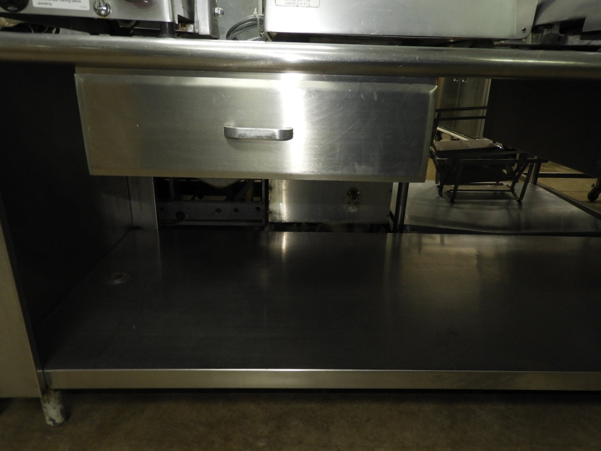 Used Commercial Stainless Steel Table with 2 Drawers - Falcon Restaurant Supply - 3