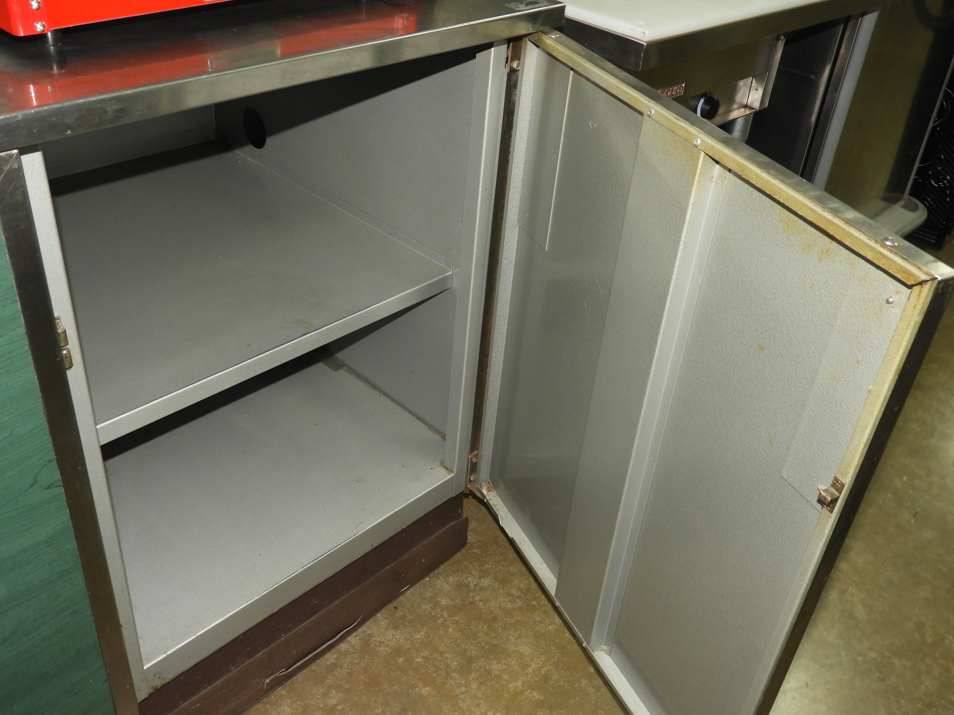 Used 3 Door Green Storage Cabinet