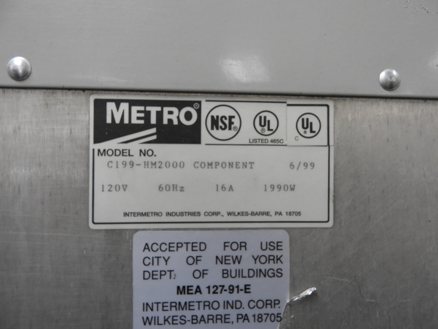 Used Metro C199-HM2000 Heated Humidified 18 Pan Holding Cabinet Food Warmer 120V