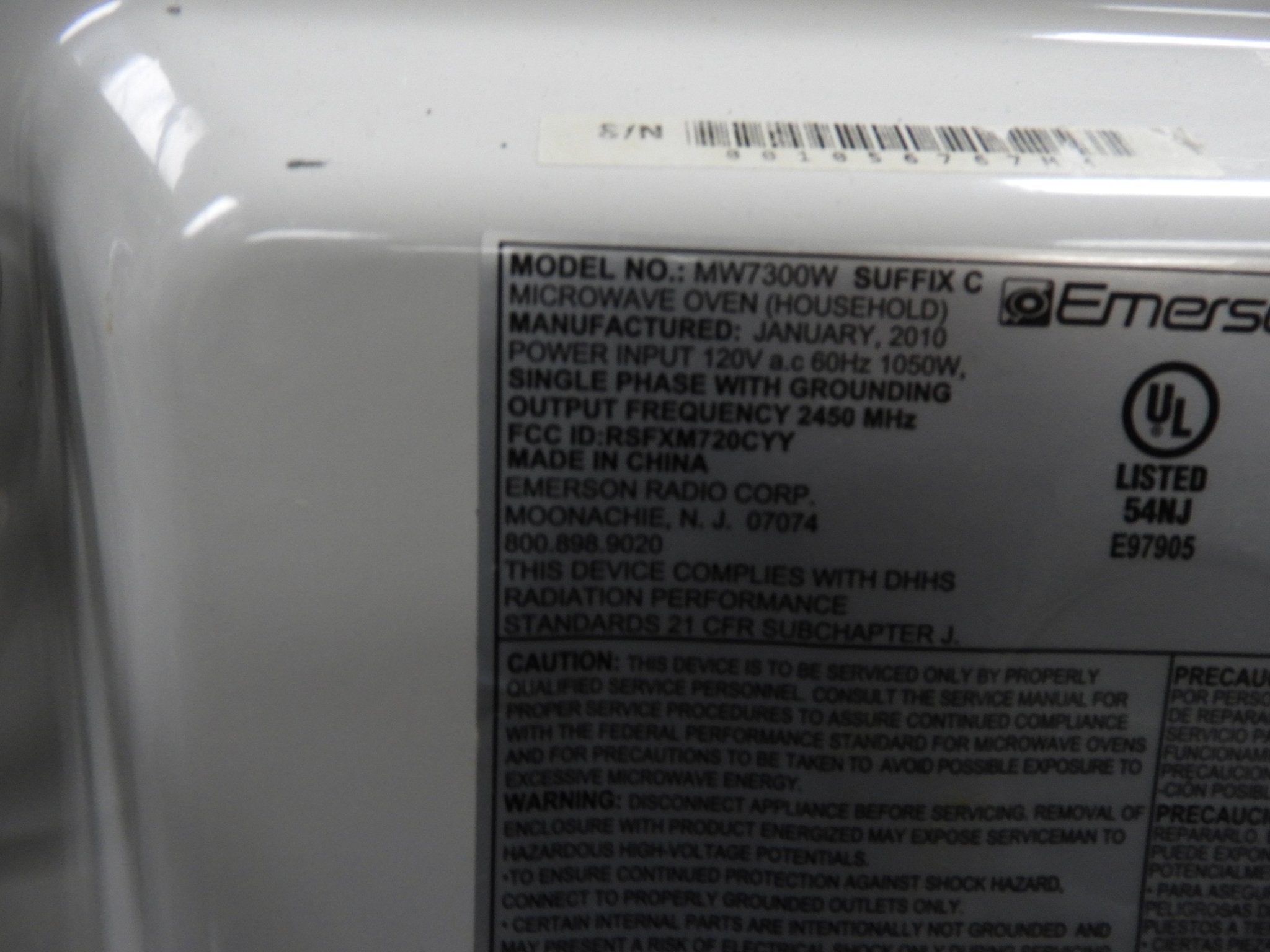 Used Emerson 700 Watt 0.7 Cubic Feet Microwave Oven MW7300W 120V - Falcon Restaurant Supply - 9