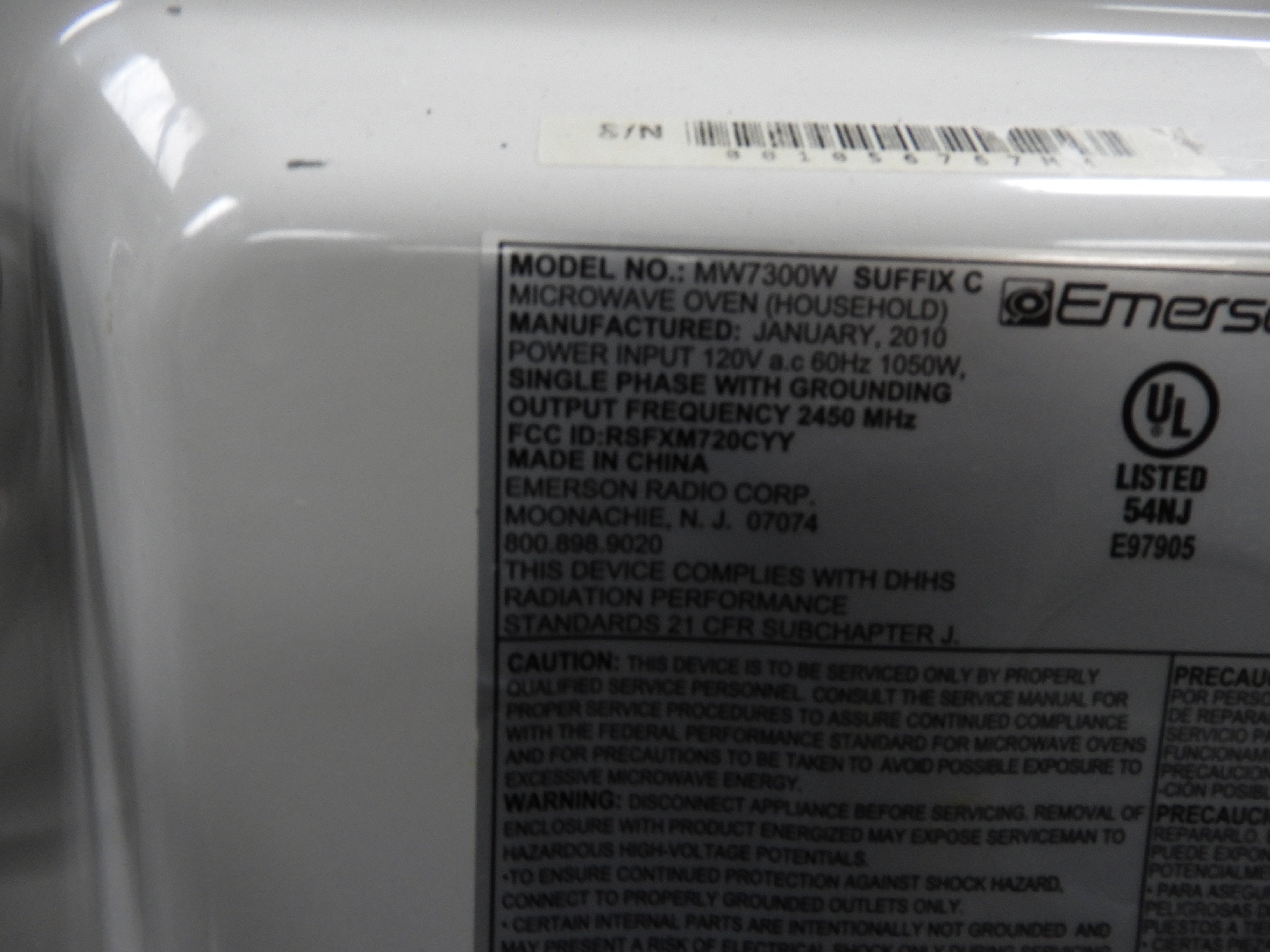 Used Emerson 700 Watt 0.7 Cubic Feet Microwave Oven MW7300W 120V - Falcon Restaurant Supply - 9