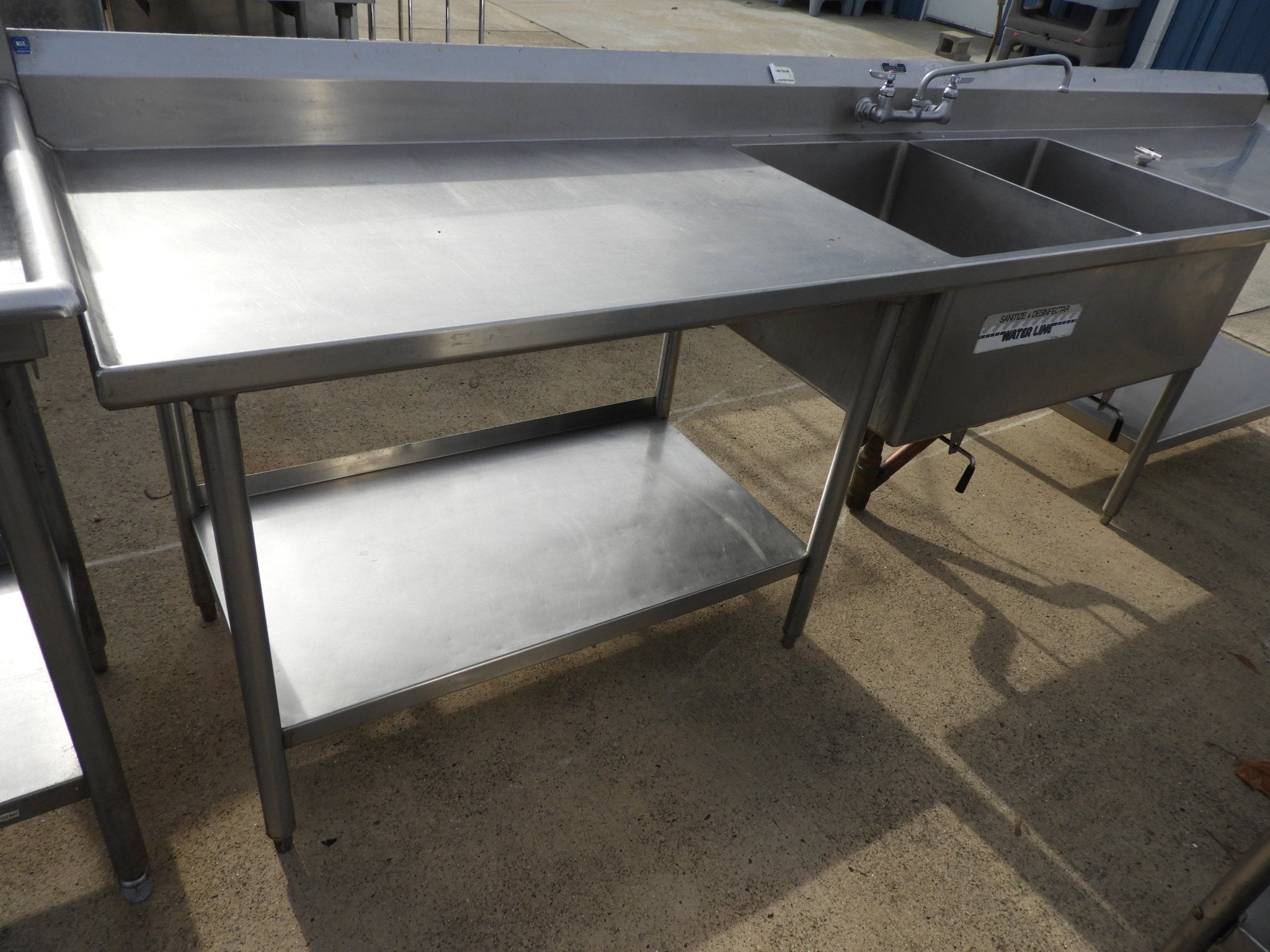 Used Remco 2 Compartment Commercial Stainless Steel Sink with Twist Drains - SS16 - Falcon Restaurant Supply - 3