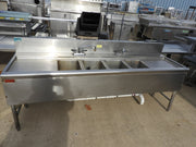 Used Under Counter 4 Compartment Stainless Steel Commercial Bar Sink - SS15 - Falcon Restaurant Supply - 1
