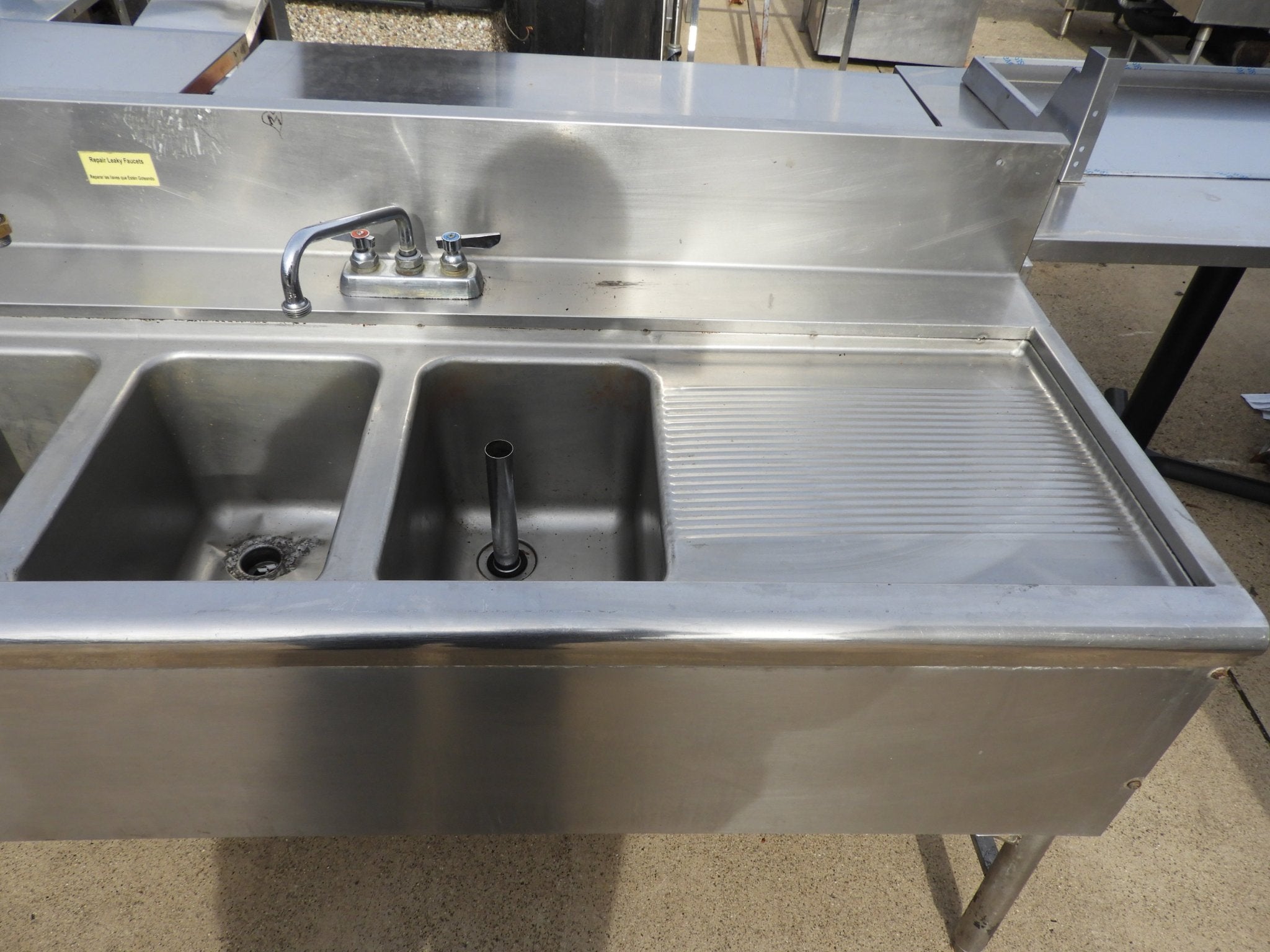 Used Under Counter 4 Compartment Stainless Steel Commercial Bar Sink - SS15 - Falcon Restaurant Supply - 5
