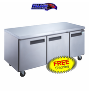 New Dukers DUC72F 3-Door Undercounter Commercial Freezer in Stainless Steel