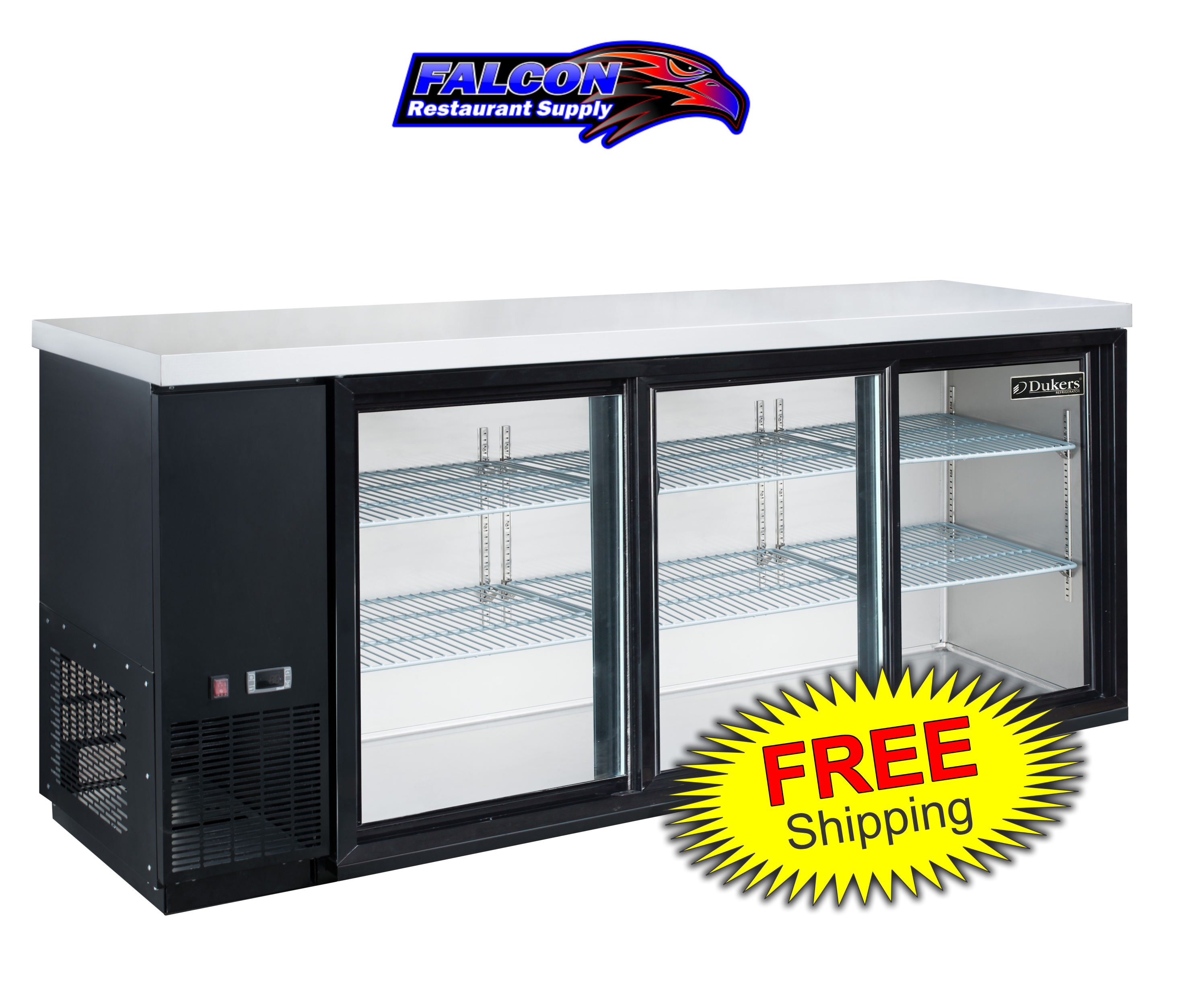 New Dukers DBB72-S3 3 Door Bar and Beverage Cooler (Sliding Doors)