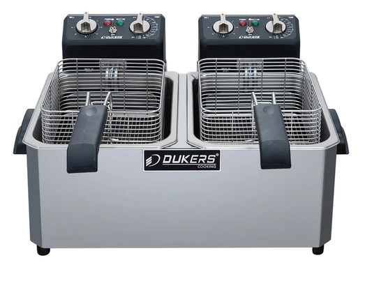 Dukers - DCF15ED, 30lb - Two 15lb Baskets Electric Countertop Deep Fryer 208V