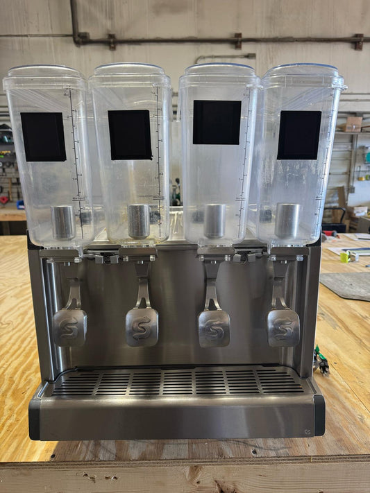 Used Crathco CS-4E-16 2.4 Gallon 4 Bowl Premix Cold Beverage Dispenser with Agitator 120V