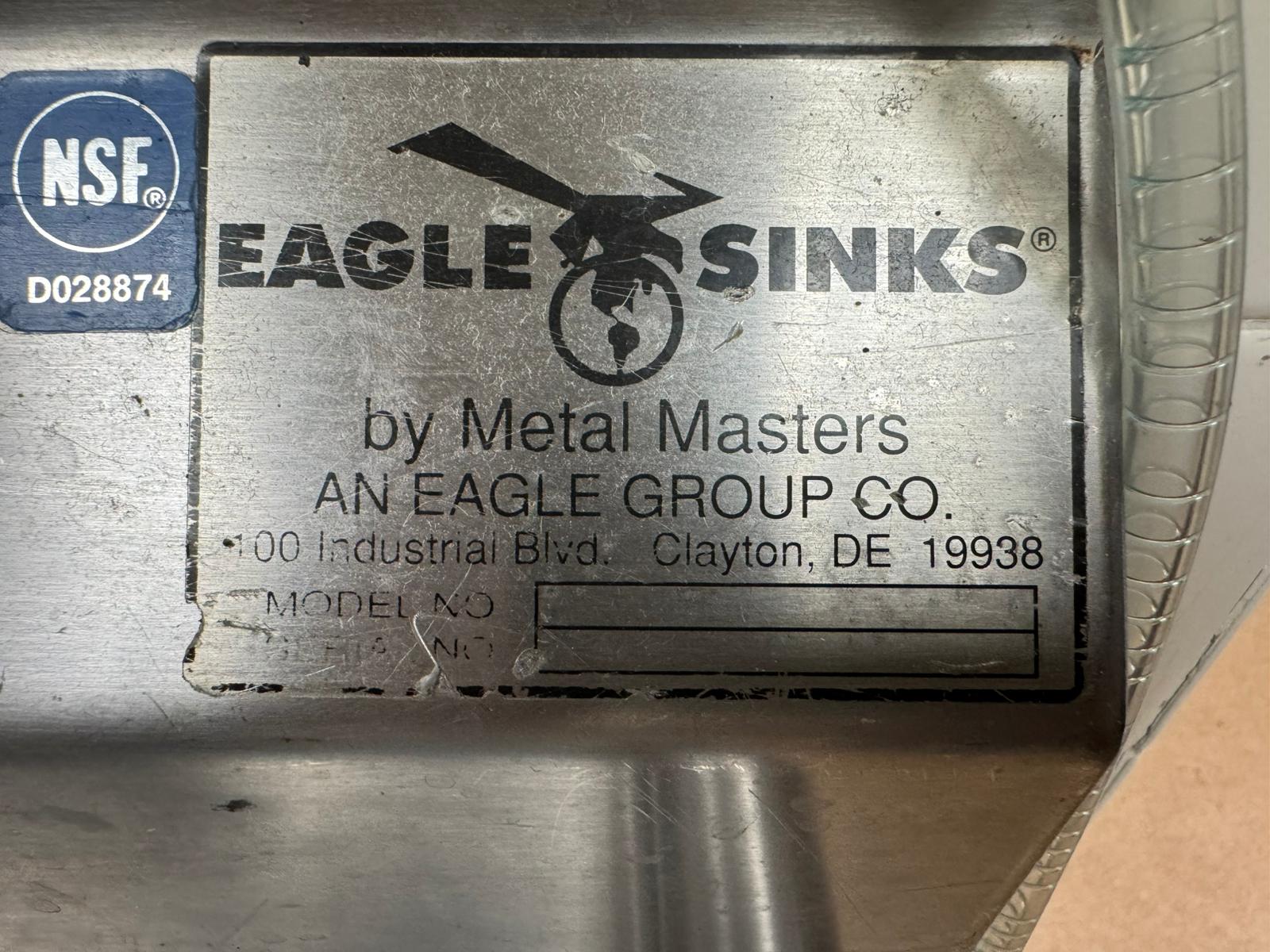 Used 95" L Shaped Stainless Steel 3 Compartment Sink