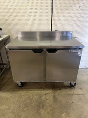 Used Beverage - Air WTF48A - FIP 2 Door Stainless Steel Worktop Freezer 115V - Falcon Restaurant Supply - 1