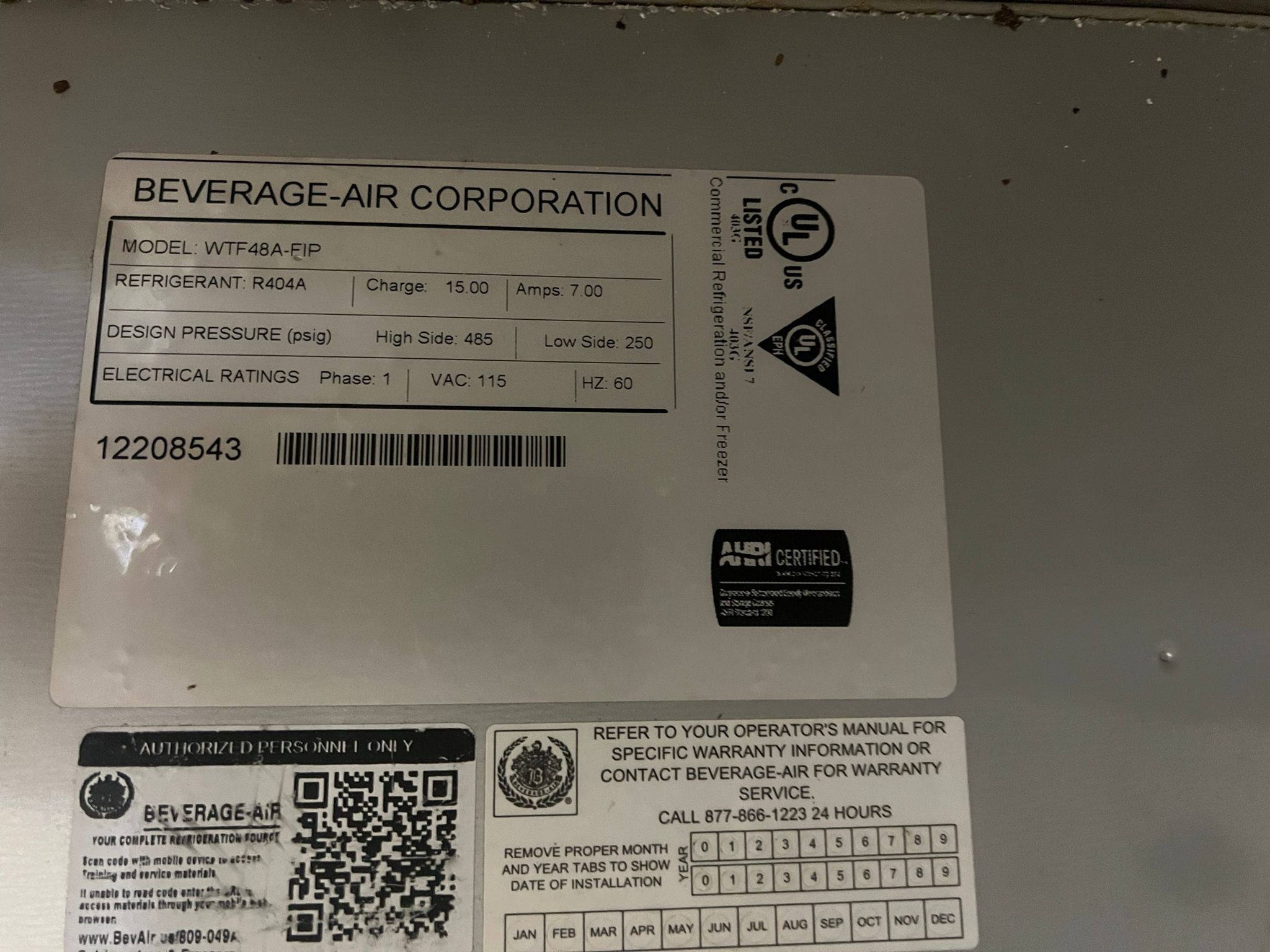 Used Beverage - Air WTF48A - FIP 2 Door Stainless Steel Worktop Freezer 115V - Falcon Restaurant Supply - 6