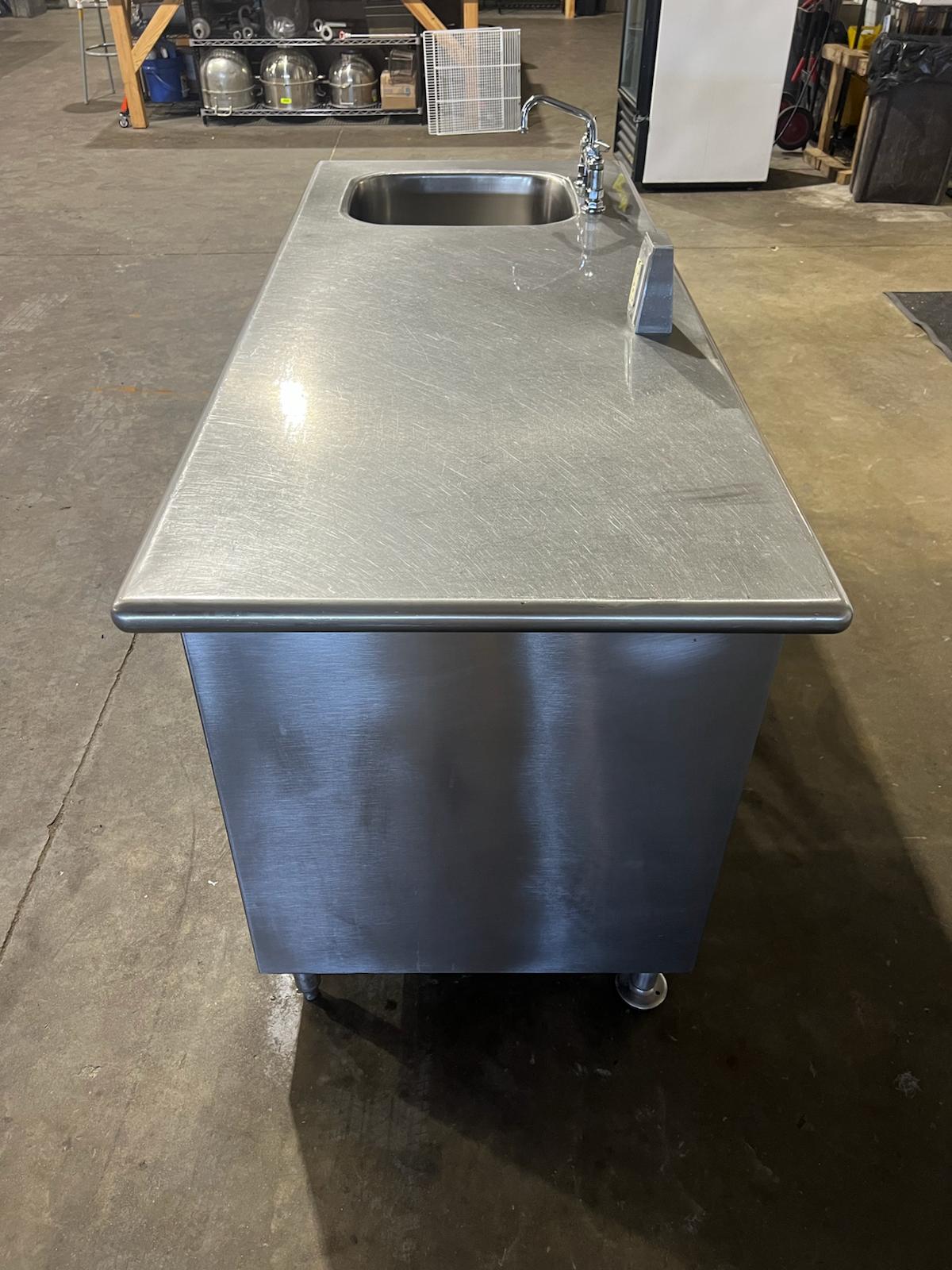 Used 72" Single Compartment Stainless Sink with 3 Drawers and GFCI Outlet - SS311