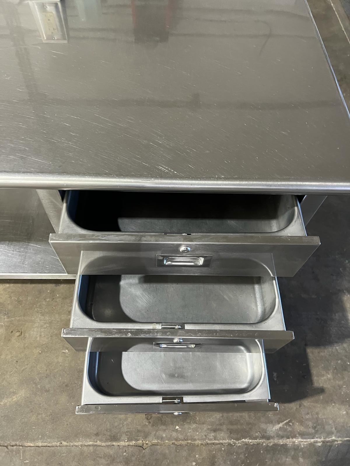 Used 72" Single Compartment Stainless Sink with 3 Drawers and GFCI Outlet - SS311