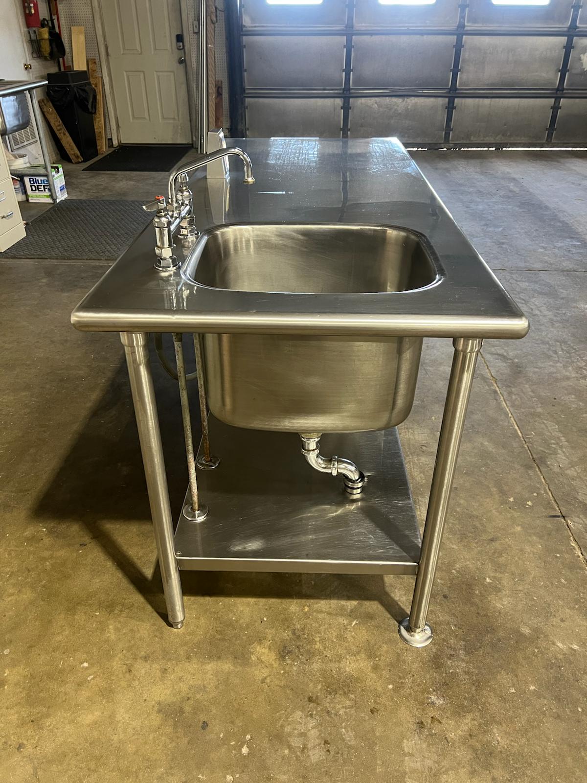 Used 72" Single Compartment Stainless Sink with 3 Drawers and GFCI Outlet - SS311