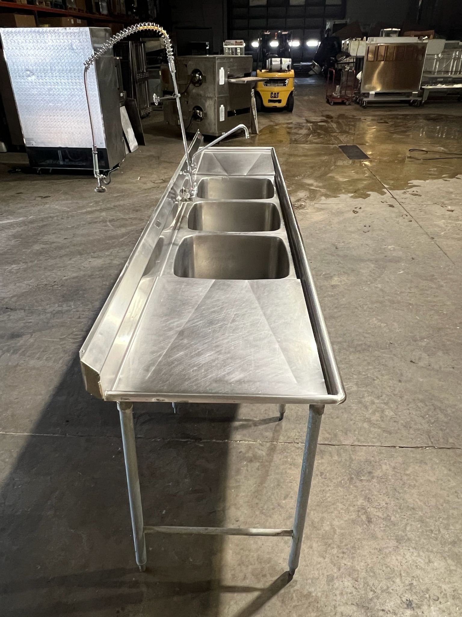 Used 150" Eagle Stainless 3 Compartment Sink with Faucet and Sprayer
