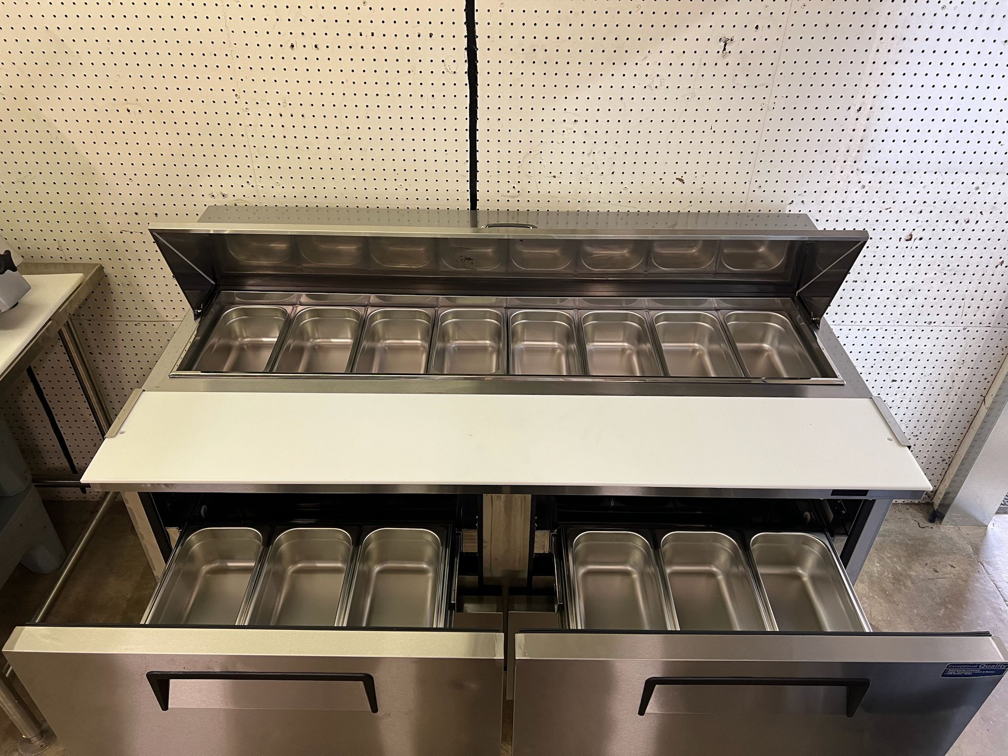Used Turbo Air TST-60SD-D4-N 60" 4 Drawer Refrigerated Sandwich Prep Table 120V - WO1