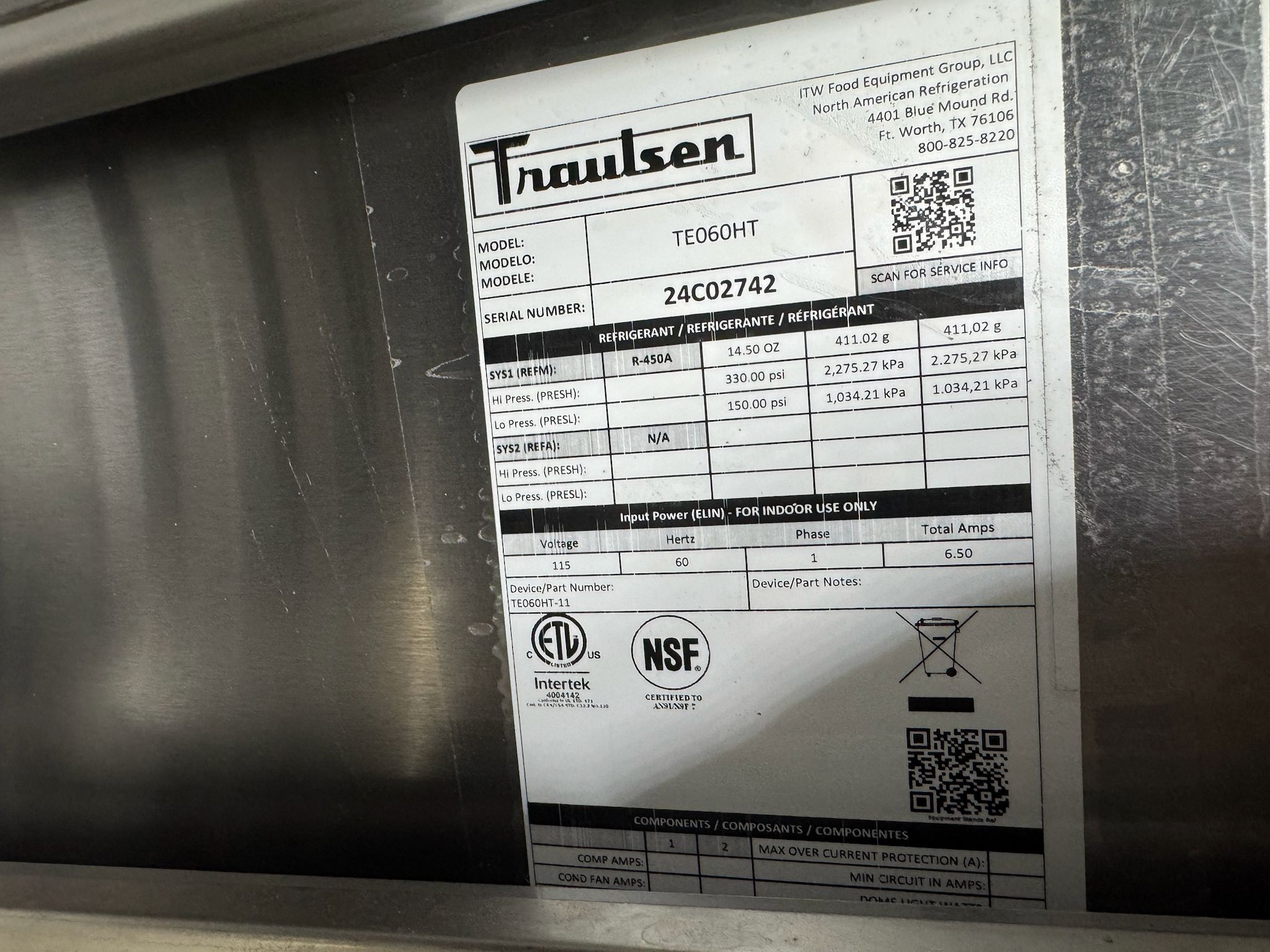 Used Traulsen TE060HT 2 Drawer 60" Refrigerated Chef Base 120V - WO1