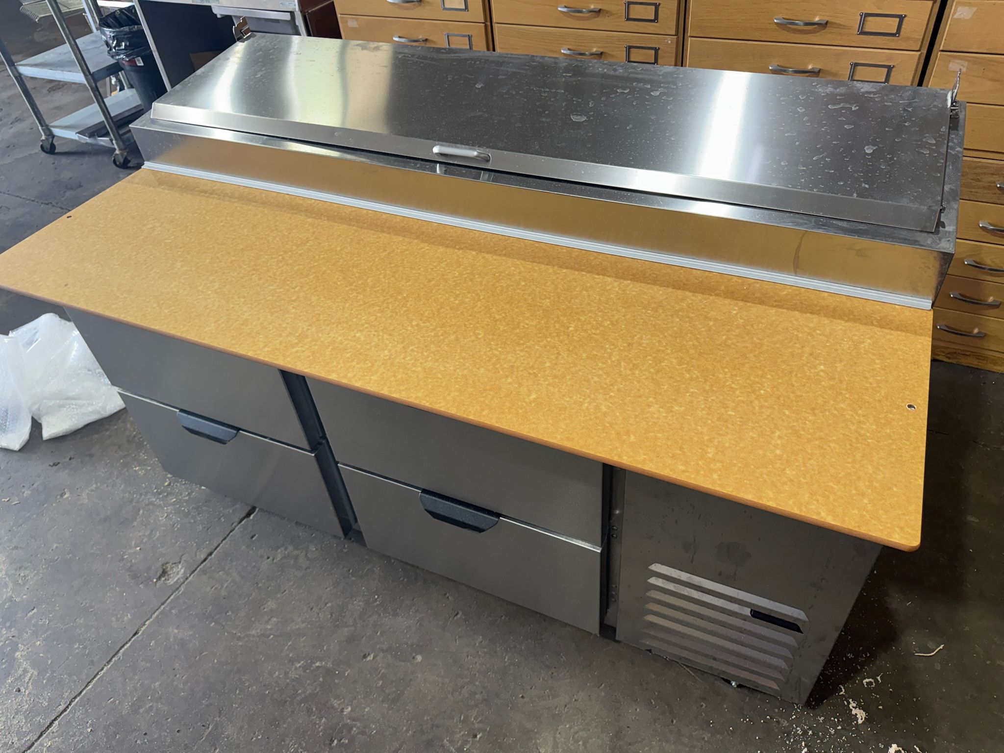 Used 67" Beverage-Air DPD67HC-4 Refrigerated 4 Drawer Pizza Prep Table 115V - WO1