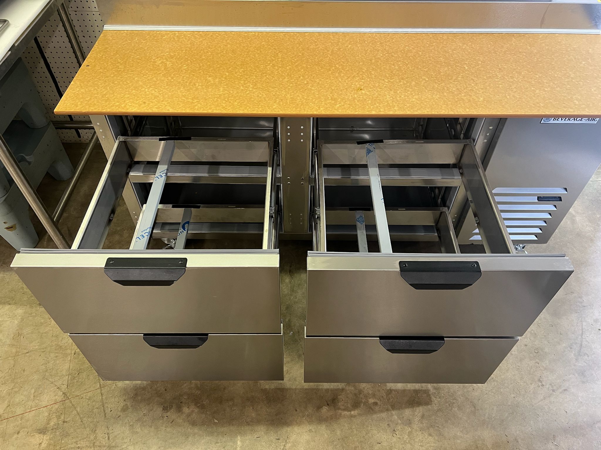 Used 67" Beverage-Air DPD67HC-4 Refrigerated 4 Drawer Pizza Prep Table 115V - WO1