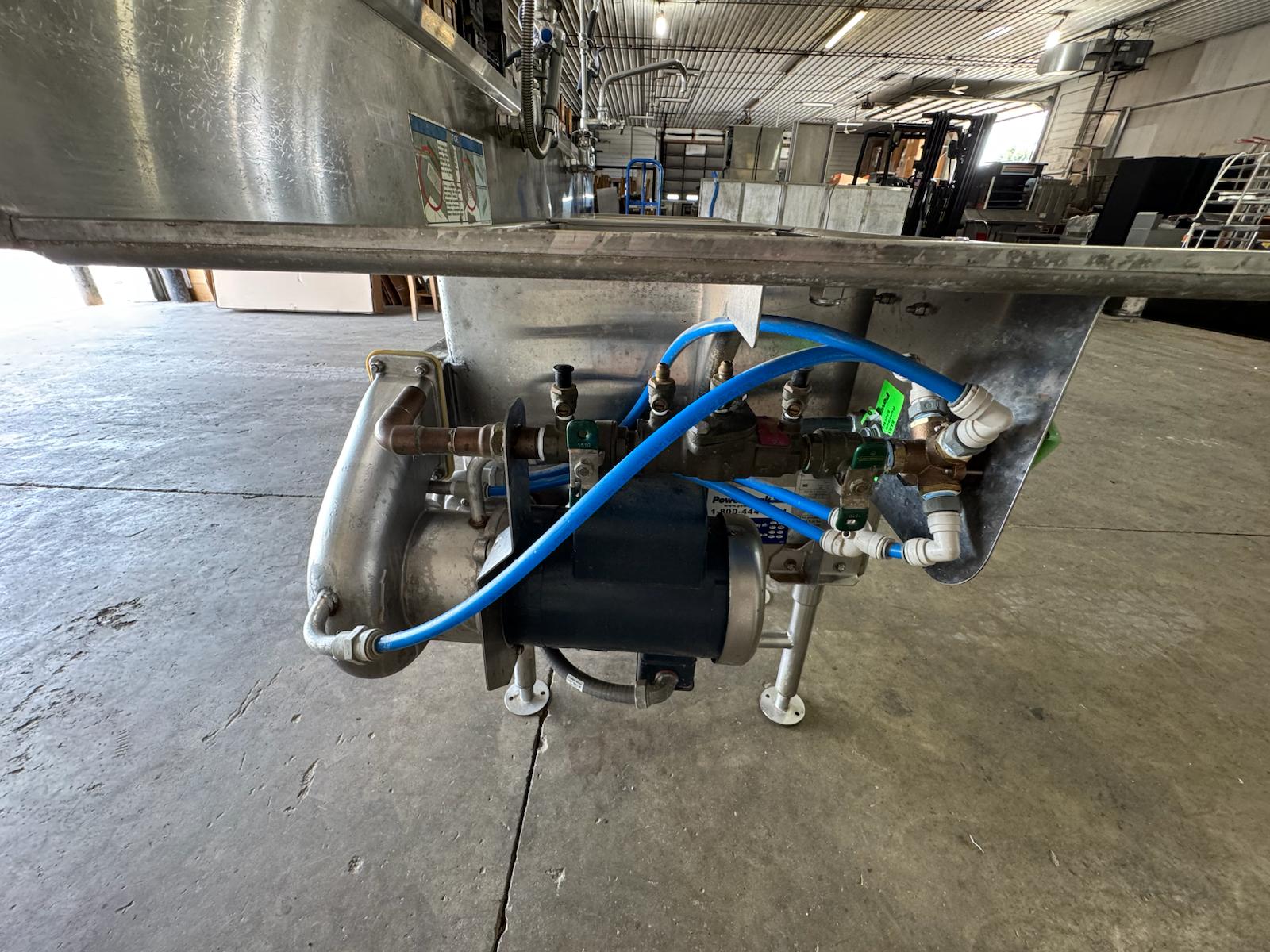 Used 112" Stainless 4 Compartment Sink with Power Soak and Faucets 208V