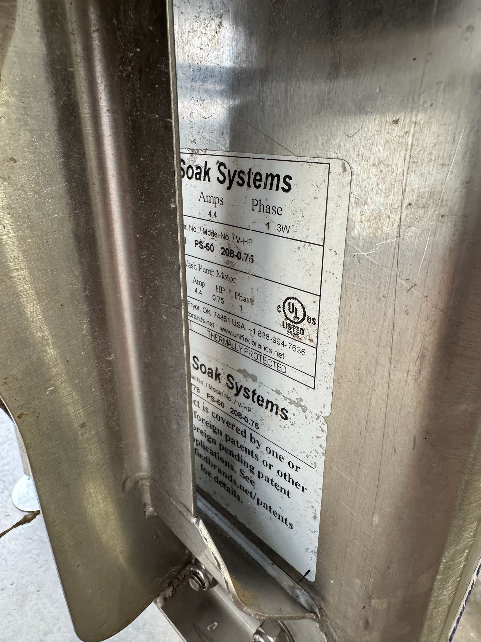 Used 112" Stainless 4 Compartment Sink with Power Soak and Faucets 208V