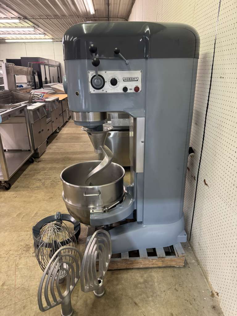 Used 80qt Hobart M802 Planetary Floor Mixer with Attachments 2HP 230V 3Ph