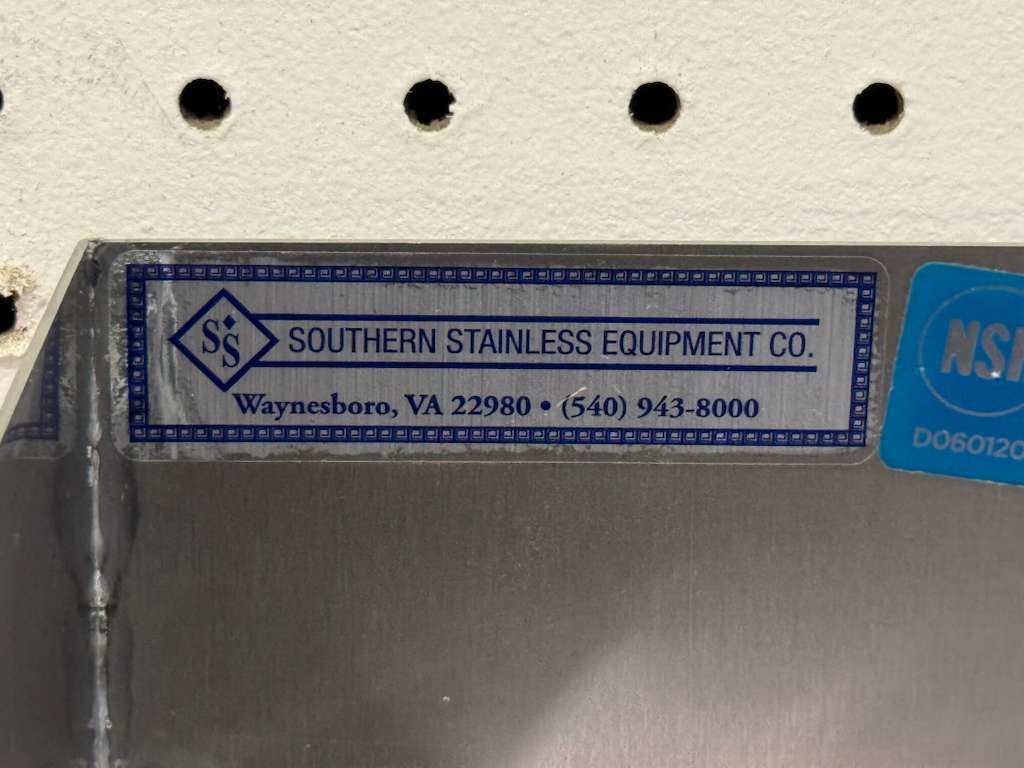 Used 18"x30" Stainless Steel Table with 3" Backsplash, Shelves and Casters - Falcon Restaurant Supply - 5