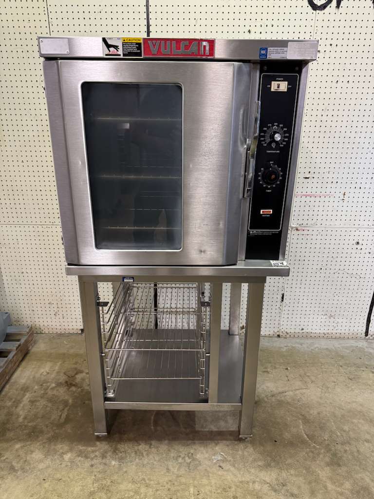 Used Vulcan ET4 Electric Convection Oven with Stand 240V 1PH