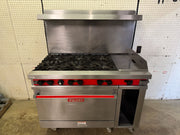Used 48" Vulcan 481SL 6 Burner Natural Gas Range with Oven and Griddle