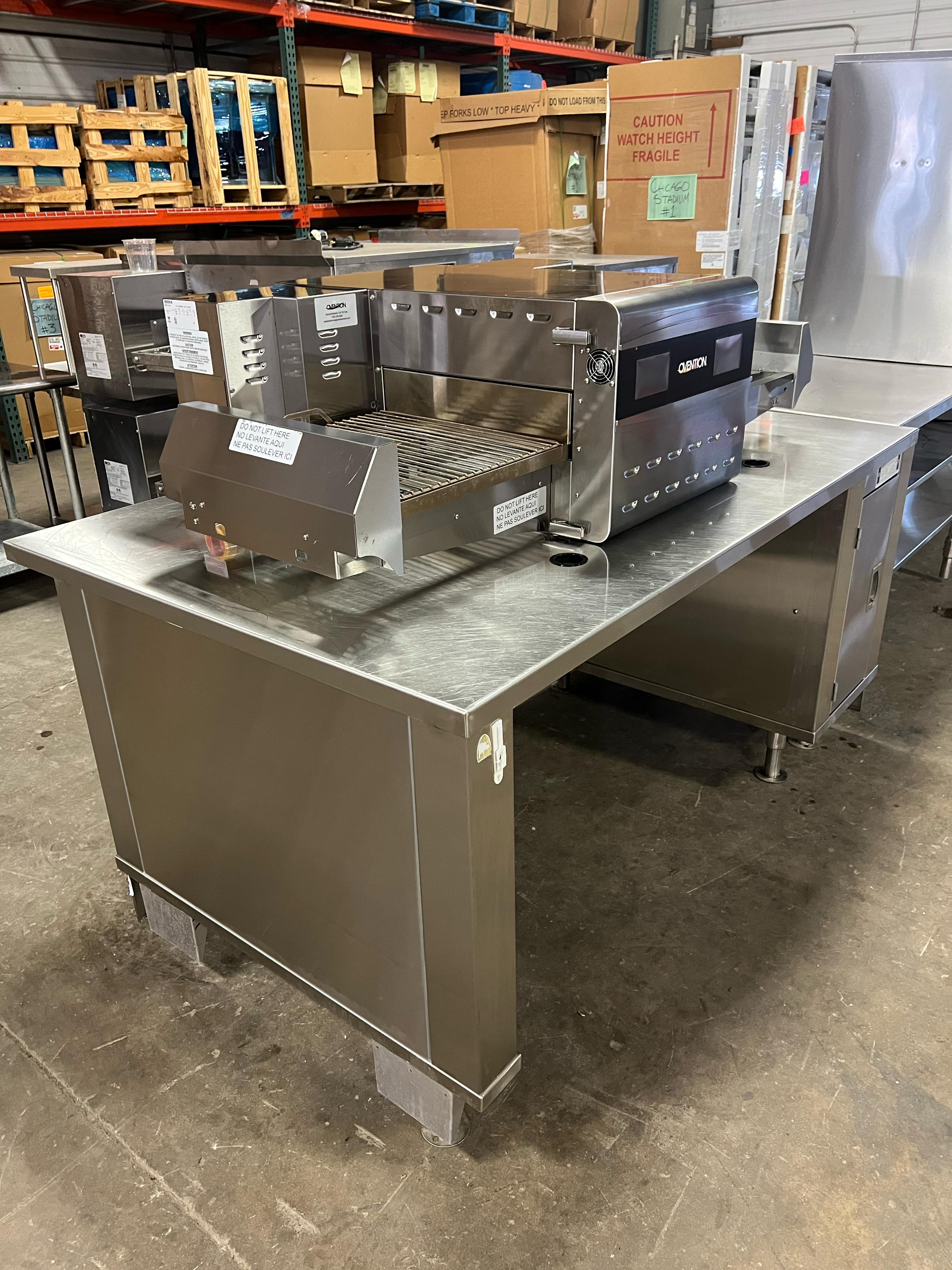 Used Ovention M1718 Ventless Electric Pizza Oven with Custom Table 208/240V 1Ph