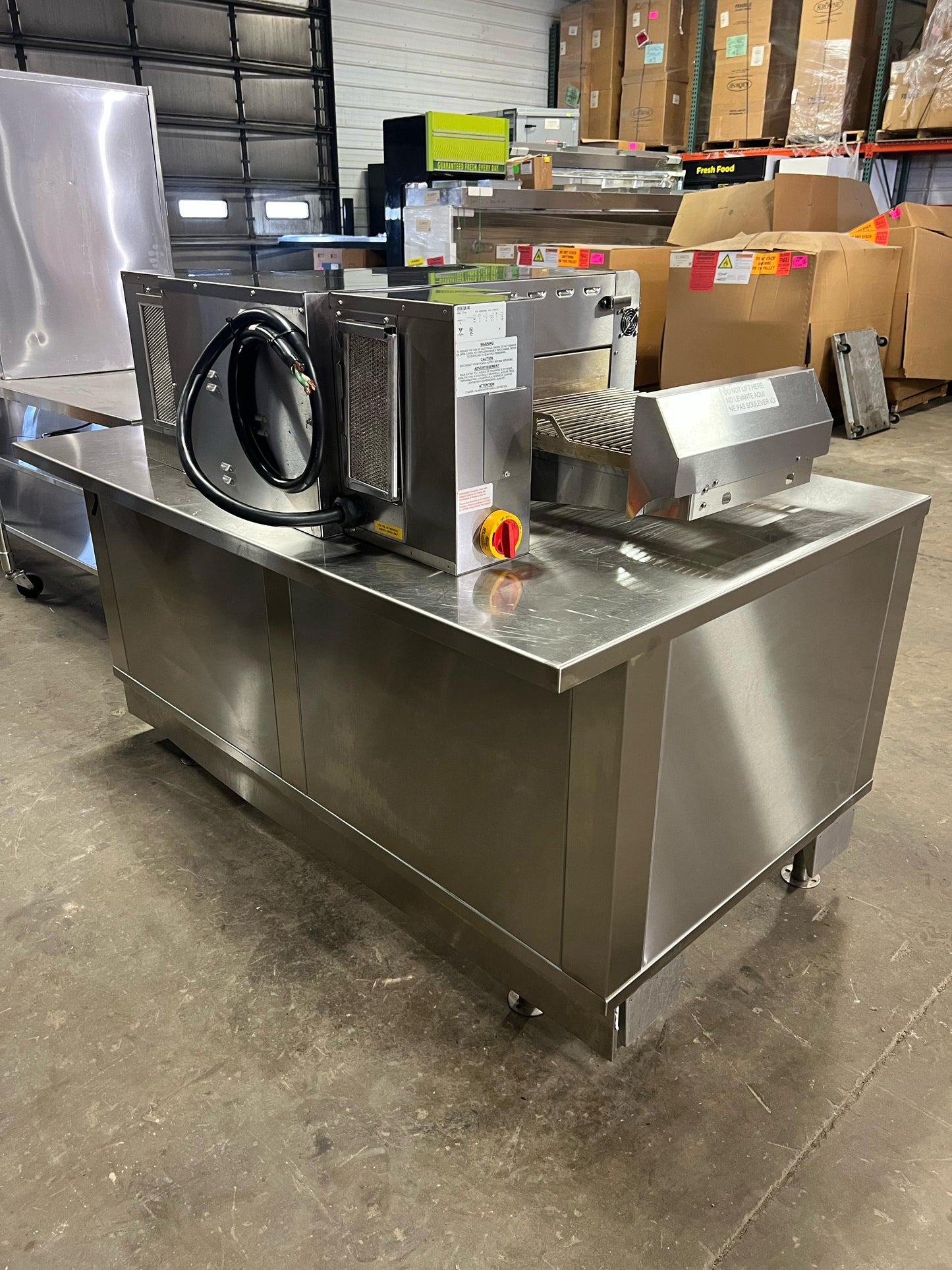 Used Ovention M1718 Ventless Electric Pizza Oven with Custom Table 208/240V 1Ph
