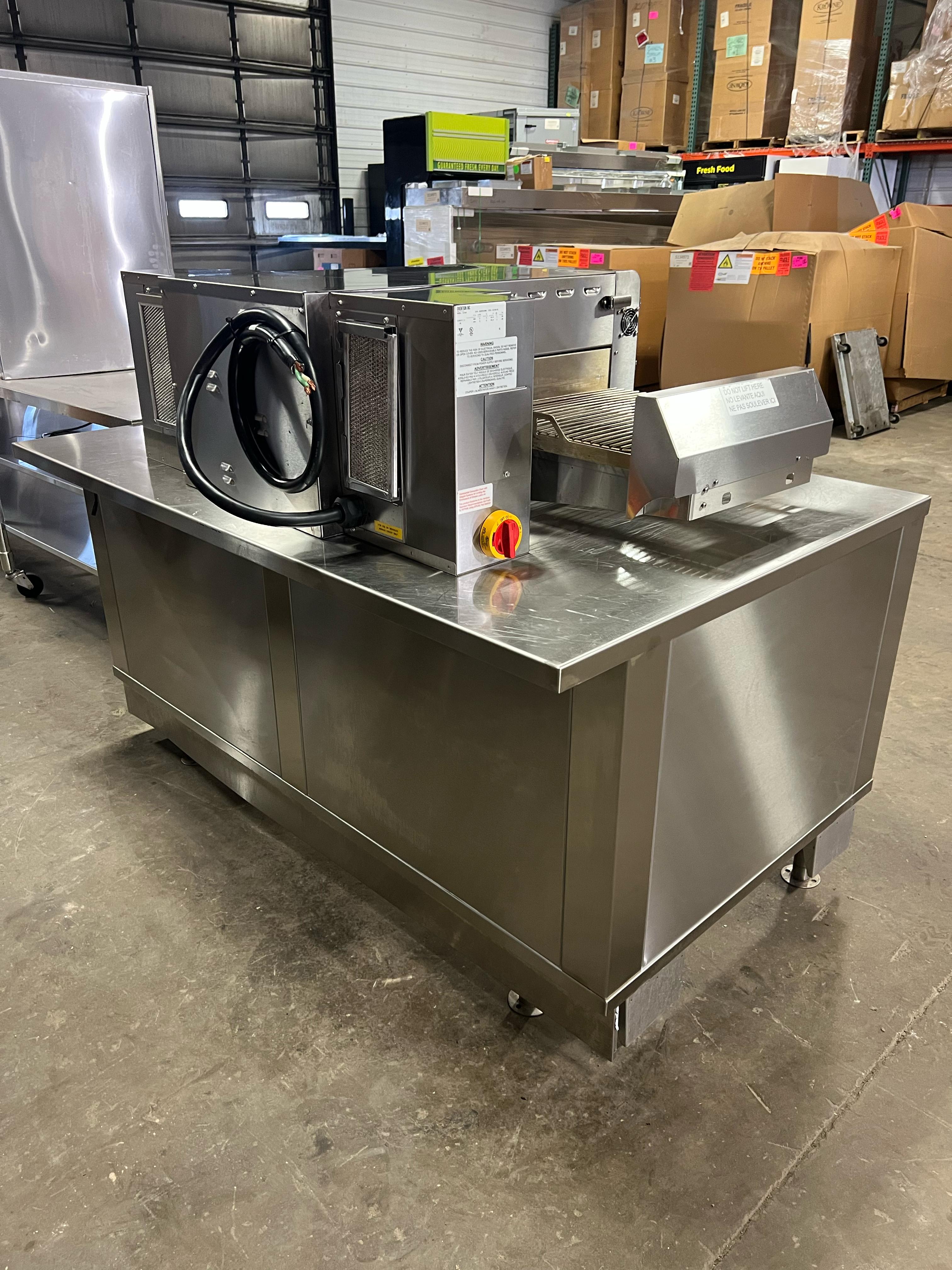 Used Ovention M1718 Ventless Electric Pizza Oven with Custom Table 208/240V 1Ph