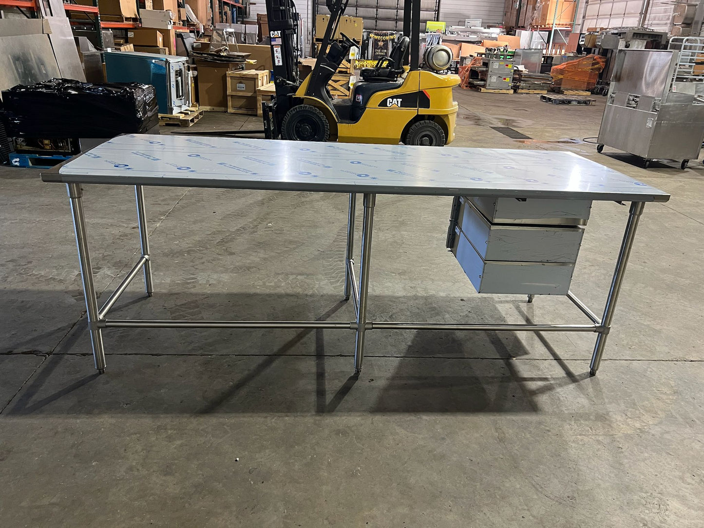 New John Boos 96"x36" Stainless Steel Table with 3 Drawers