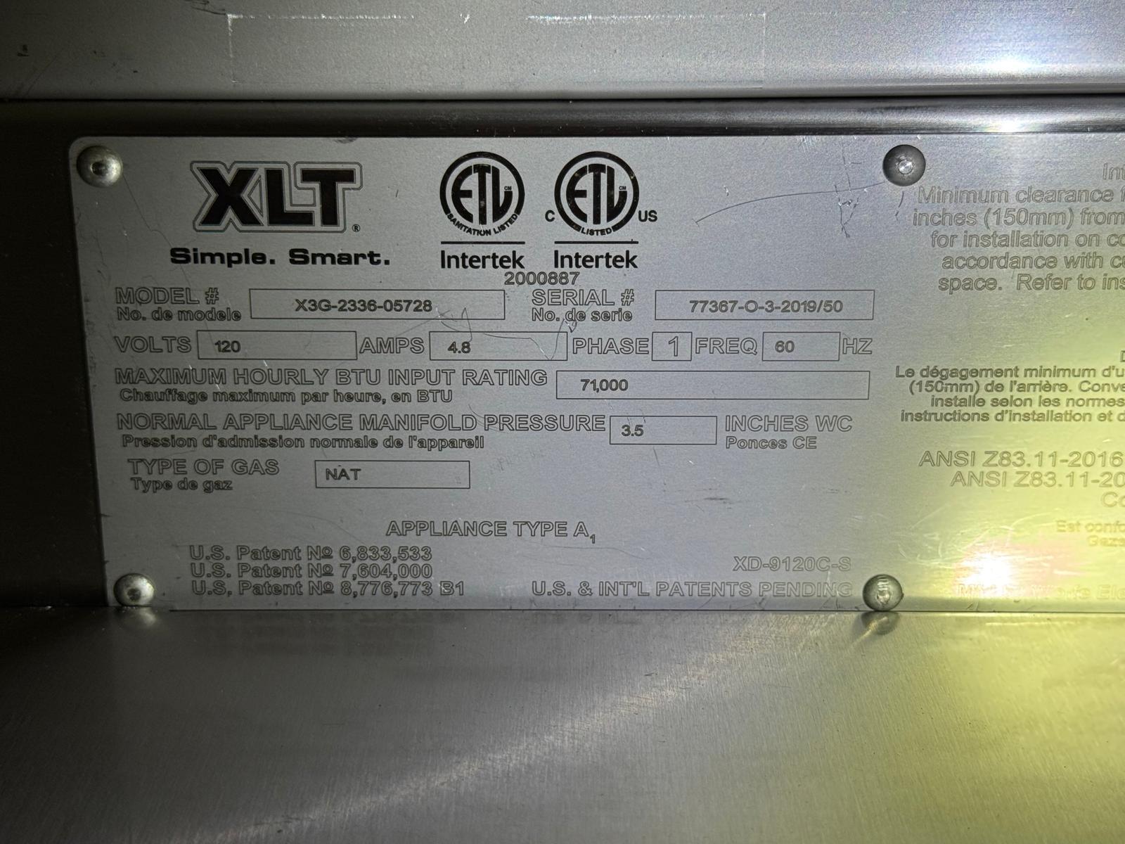 Used 2019 2020 XLT 2336 Natural Gas Double Deck Conveyor Pizza Oven