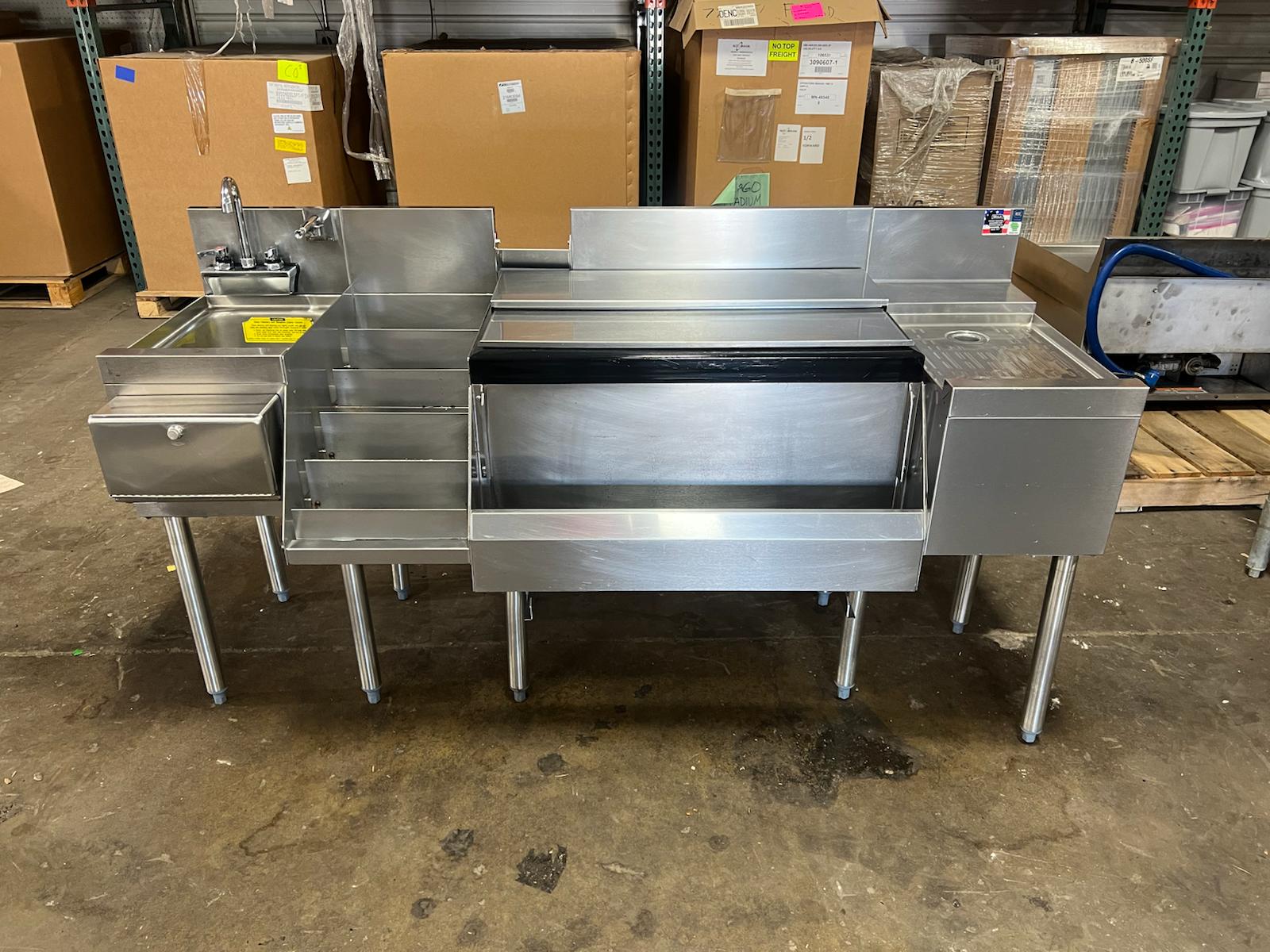 Used 66" Perlick Complete Underbar Stainless Steel Cocktail Station
